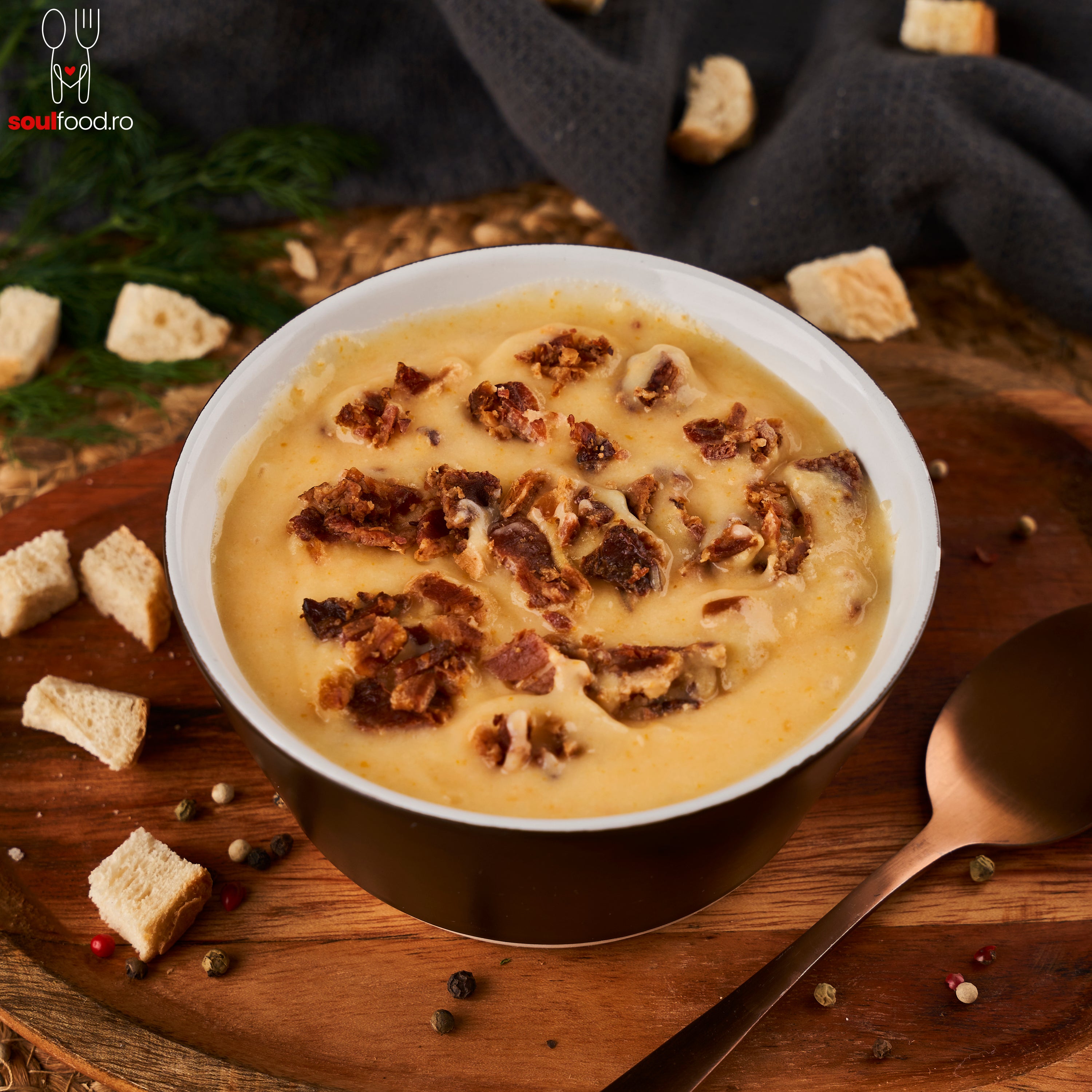 Supă Crema de Cartofi cu bacon