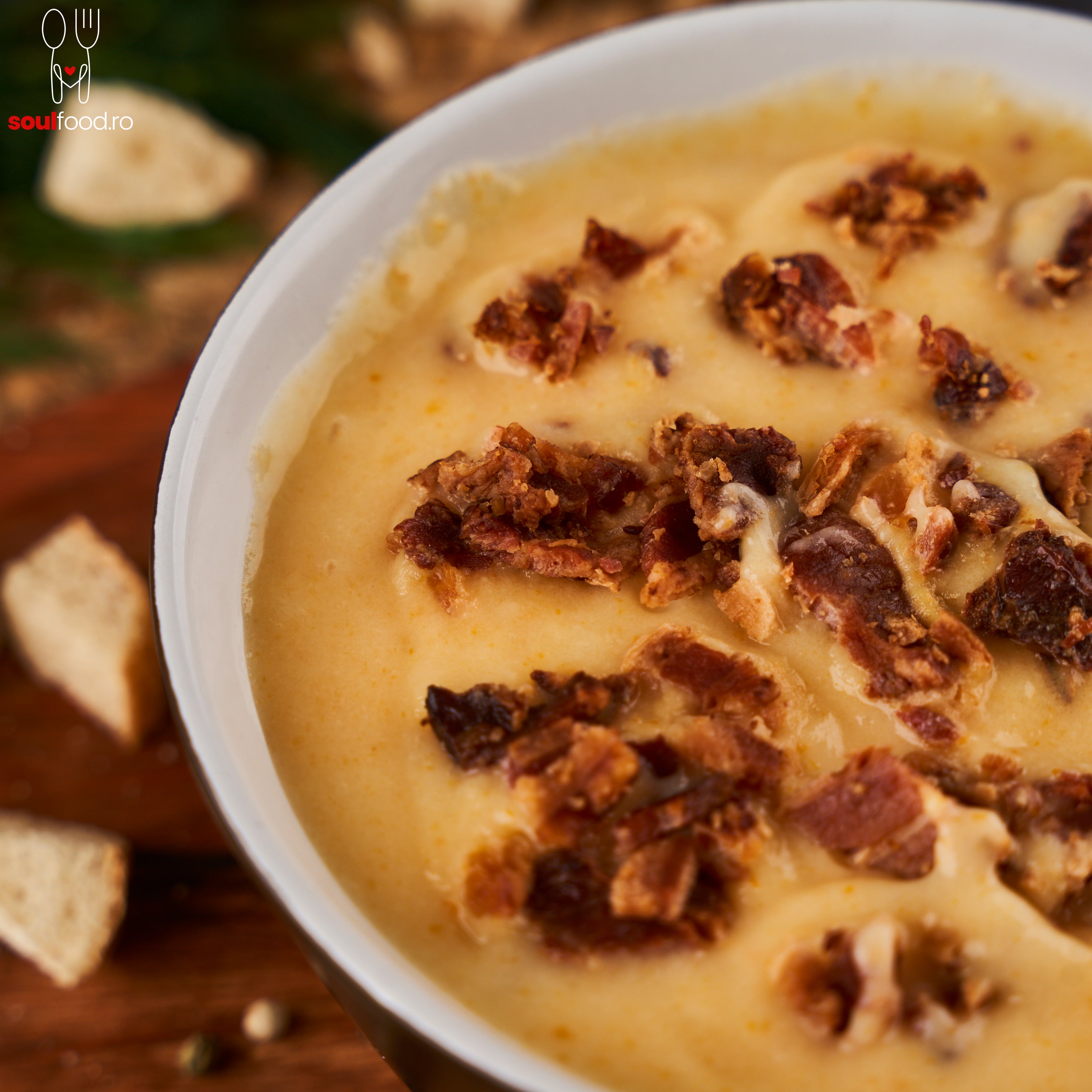 Supă Crema de Cartofi cu bacon