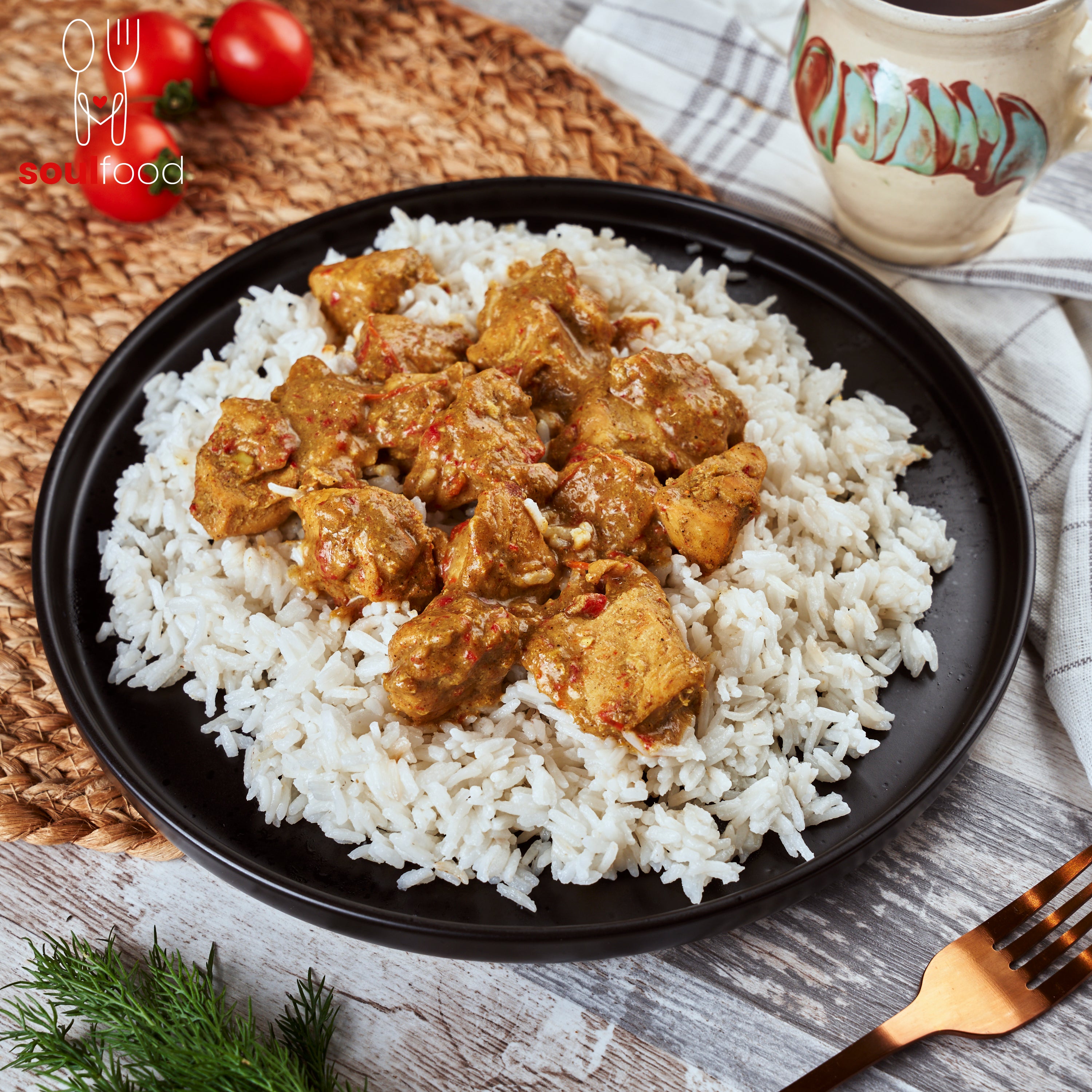 Pui Curry cu Orez Basmati - Soulfood